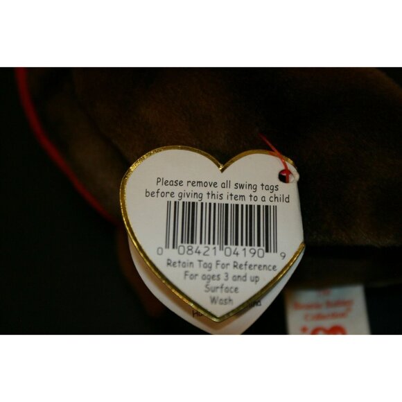 TY Beanie Baby Early Robin Bird 1998 errors rare 4190 brown red - Picture 7 of 10